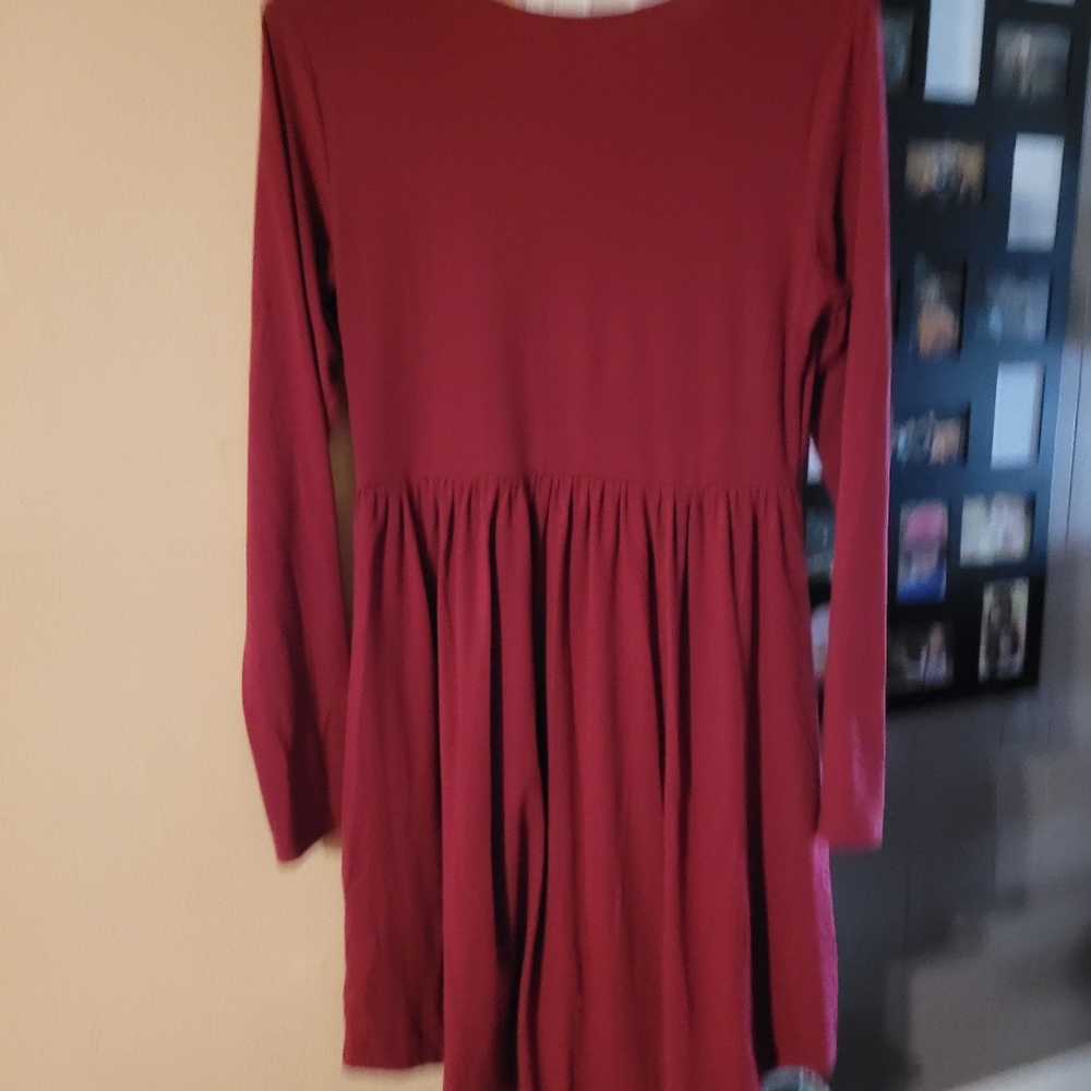 Longyuan Dress with side pkts, Size M, Redish Wine. - Picture 7 of 8